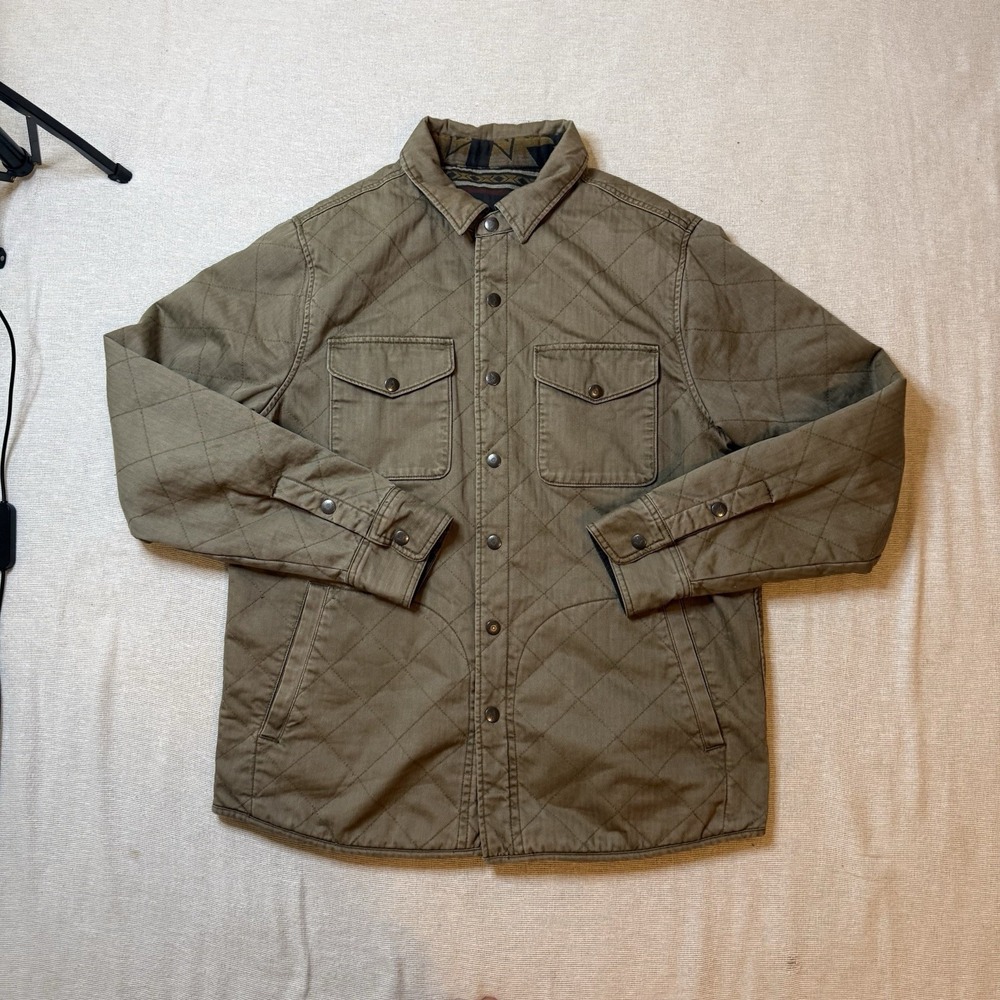 Faherty Doug Good Feather Reversible Bondi Jacket Mens M Point Dunes Tan Quilted